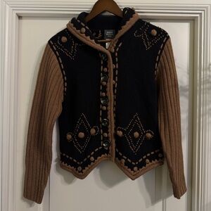 Vintage Black and Brown Susan Bristol Cardigan